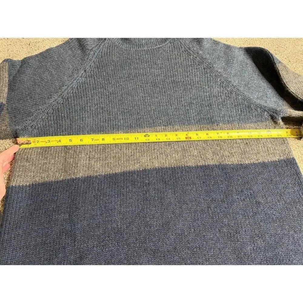 J. CREW Vintage Mens Wool Oarsman Fisherman Knit Sweater Size XXL Blue Gray